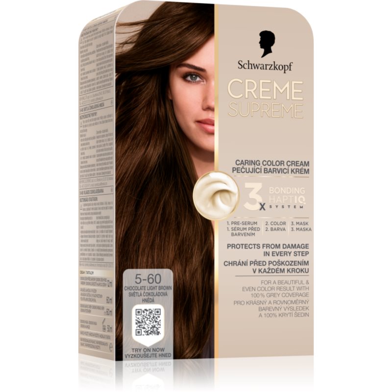 Schwarzkopf Creme Supreme trwała farba do włosów odcień 5-60 Chocolate Light Brown 60 ml
