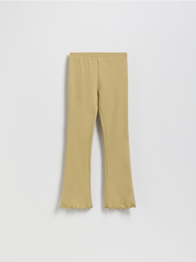 Reserved - Legginsy flare - oliwkowy
