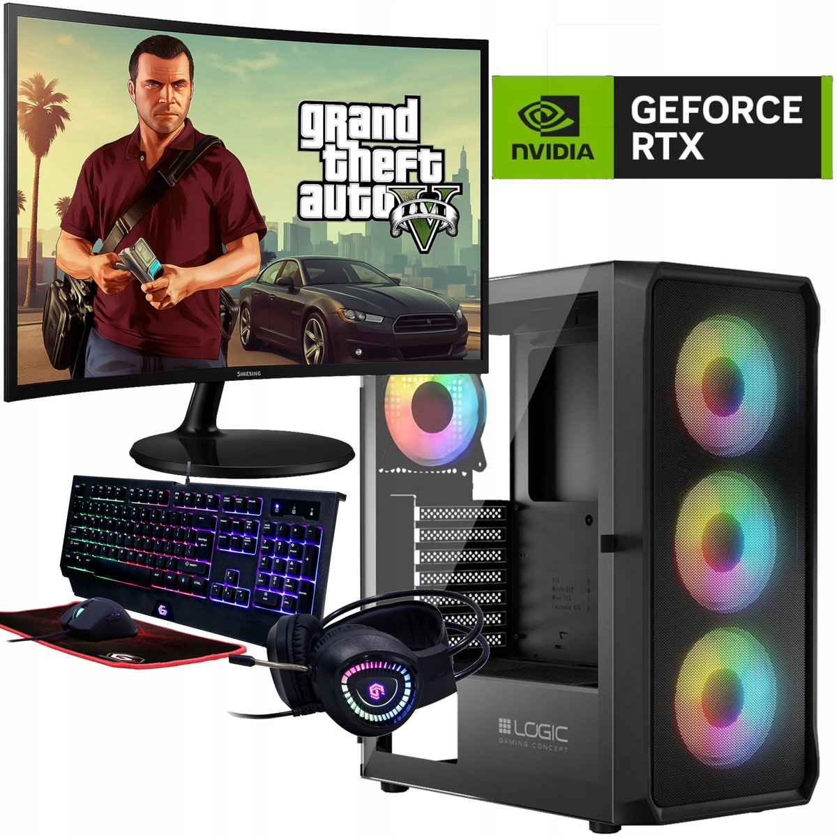 ZESTAW KOMPUTER GAMINGOWY AMD R 7 5700 l RTX4060Ti l 32 GB l 1TB SSD