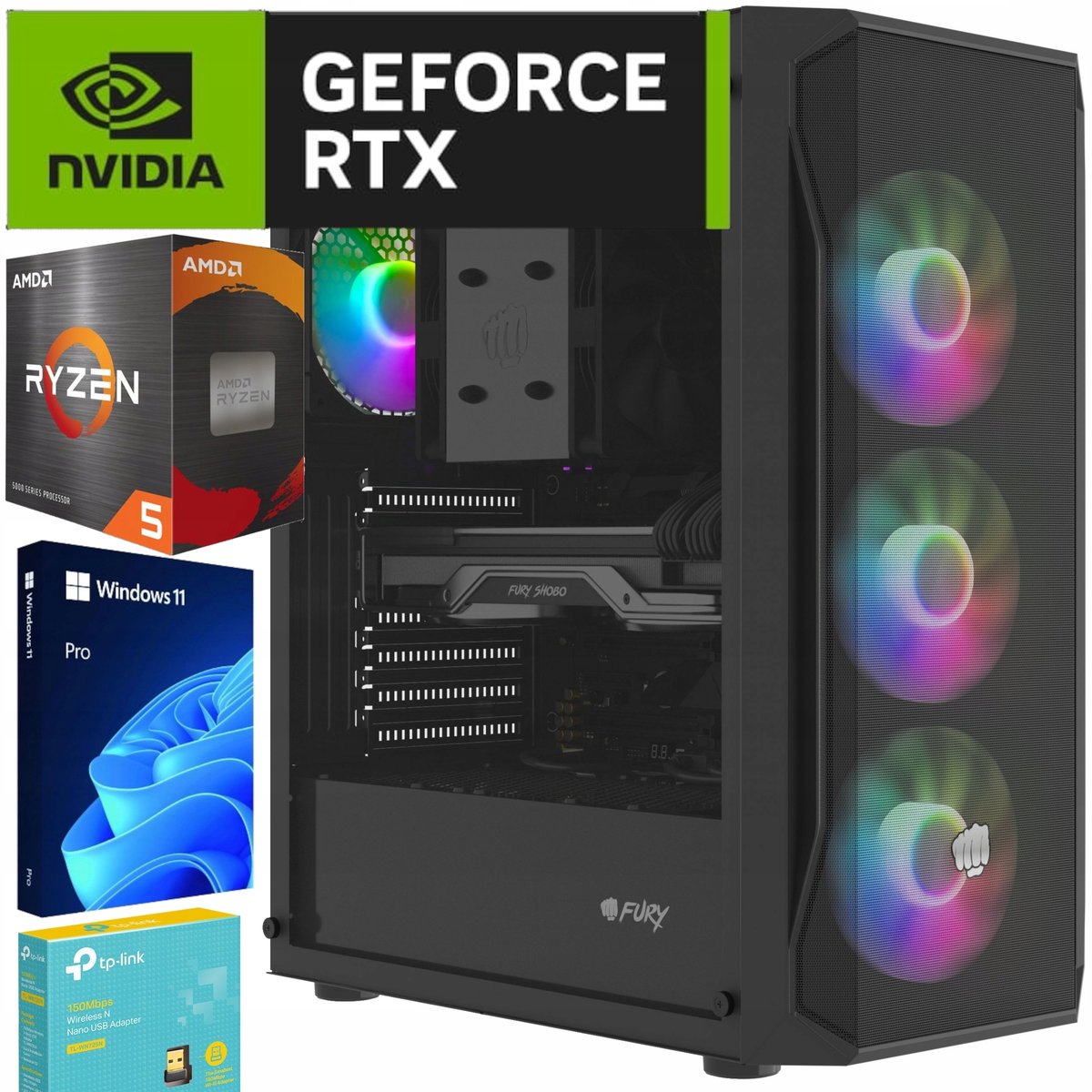 KOMPUTER GAMINGOWY l DO GIER l RTX 3060 12 GB l RYZEN 5500 l 32 GB RAM