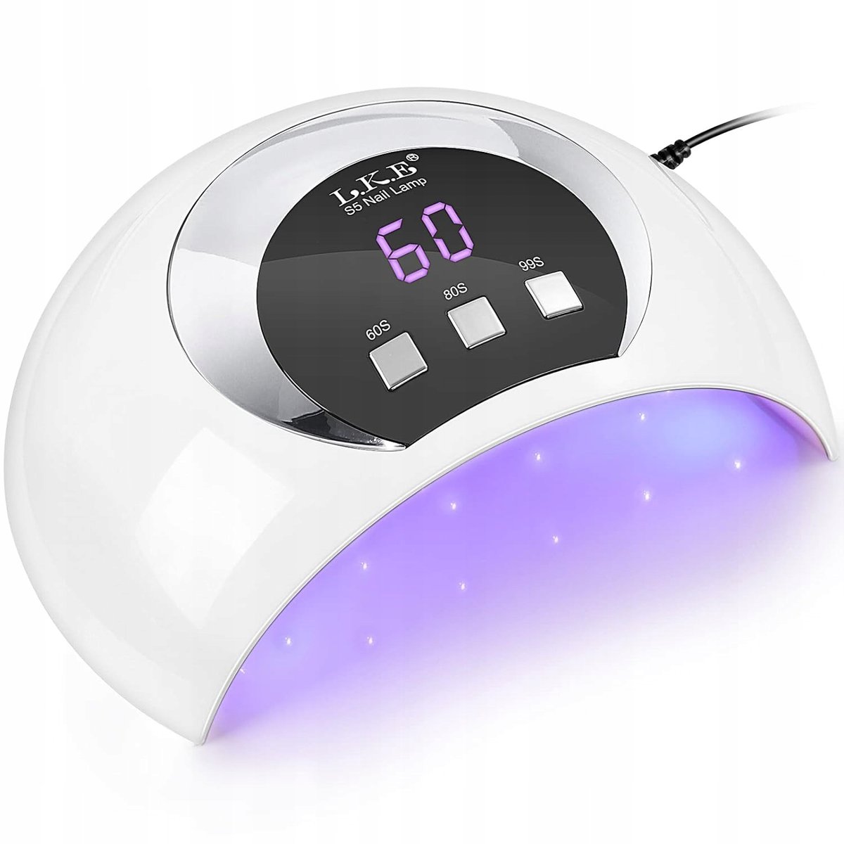 Lampa UV LED do paznokci LKE S5 54W timer 60/80/99s biała