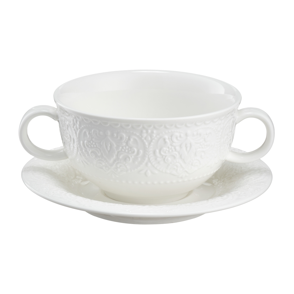 Bulionówka porcelanowa 12 cm ze spodkiem GLORIETTA