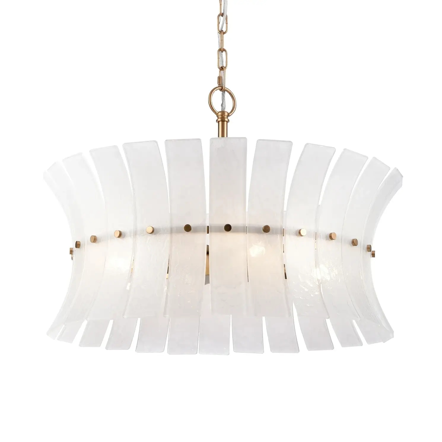 Szklana lampa zwisająca Lancaster P04456BR do salonu mosiądz