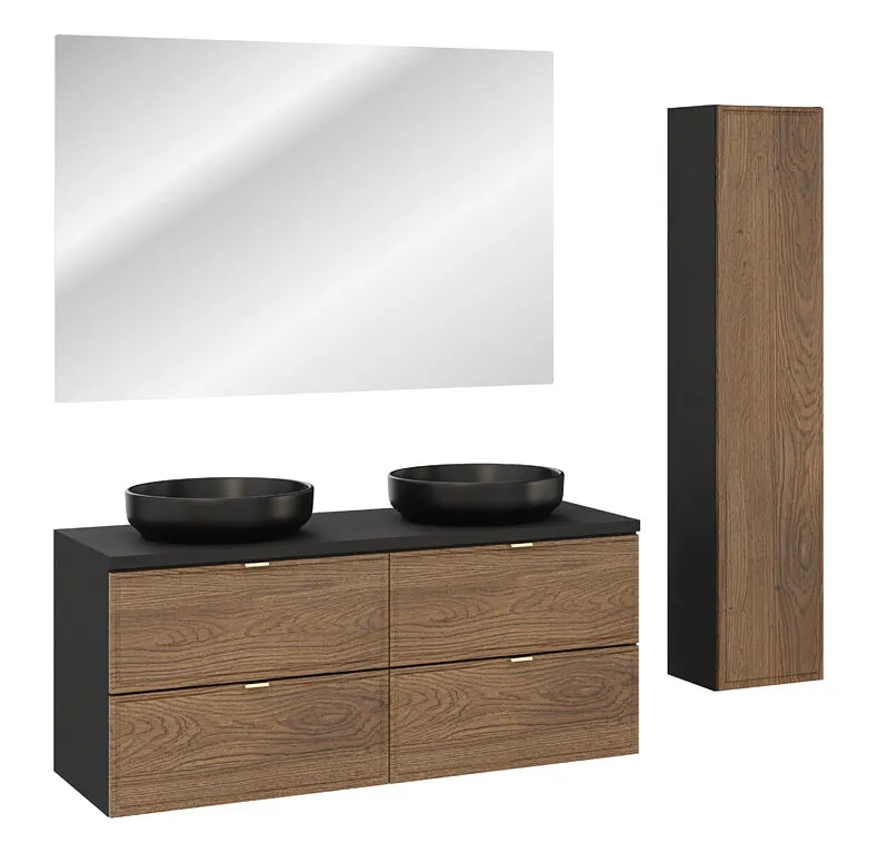 Zestaw mebli łazienkowych z lustrem i umywalkami - Arvenax 12X