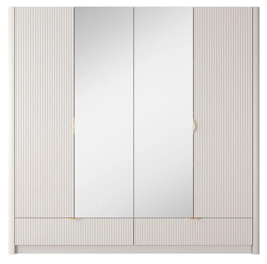 Beżowa szafa z lustrem - Nook 11X