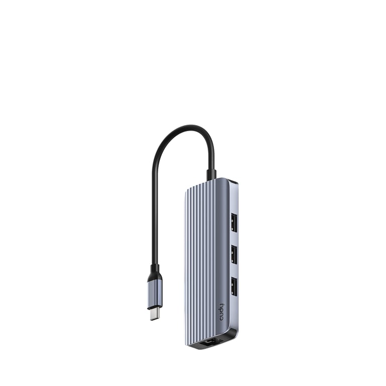 Cudy UH606 huby i koncentratory USB 3.2 Gen 1 (3.1 Gen 1) Type-C 5000 Mbit/s Szary, Srebrny