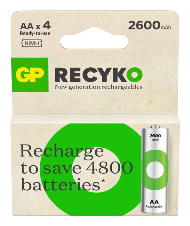 GP Batteries ReCyko Pro GPRCK260AA129C4 bateria do użytku domowego Bateria do ponownego naładowania AA Niklowo-metalowo-wodorkowa (NiMH)
