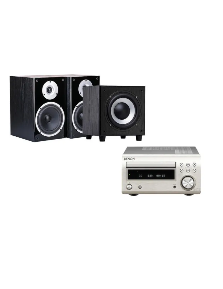 Zestaw stereo: RCD-M41 + RAPTOR 3 + SUB-9, Kolor: Silver
