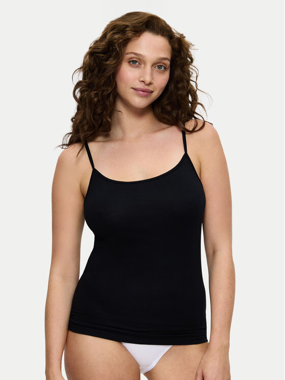 Triumph Top Sense Of Cotton 10224958 Czarny Slim Fit