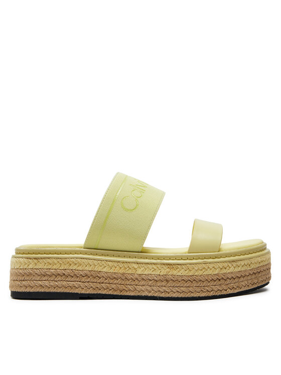 Calvin Klein Klapki Wedge Slide He HW0HW01966 Żółty