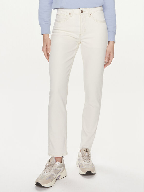 Lee Jeansy Rider 112349001 Biały Straight Fit