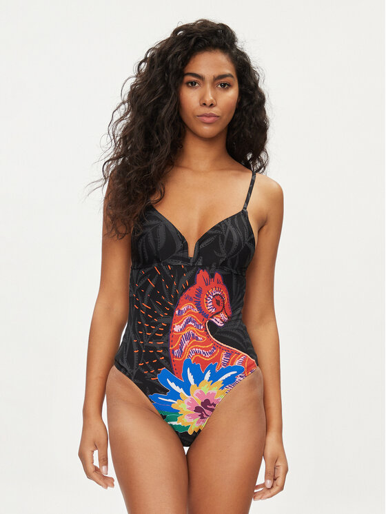 Desigual Strój kąpielowy Panter 24SWMK01 Czarny