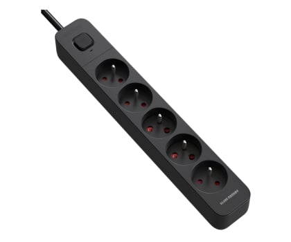 Silver Monkey Listwa antyprzepięciowa 5 gniazd 16A/230V 5m czarna