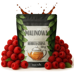 Malinowa 50 g - herbata czarna malina liofilizowana ceylon dużo malin
