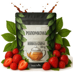Poziomkowa 50 g - herbata czarna z owocem poziomki liście maliny