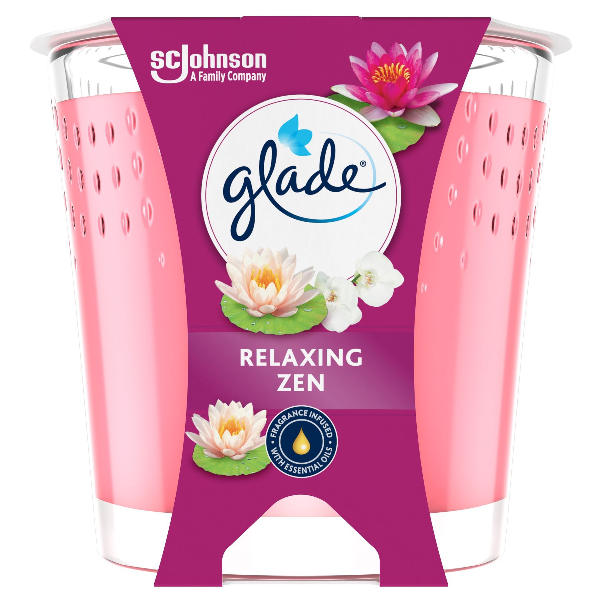 Kwiatowa świeca zapachowa Glade Relaxing Zen 112 g