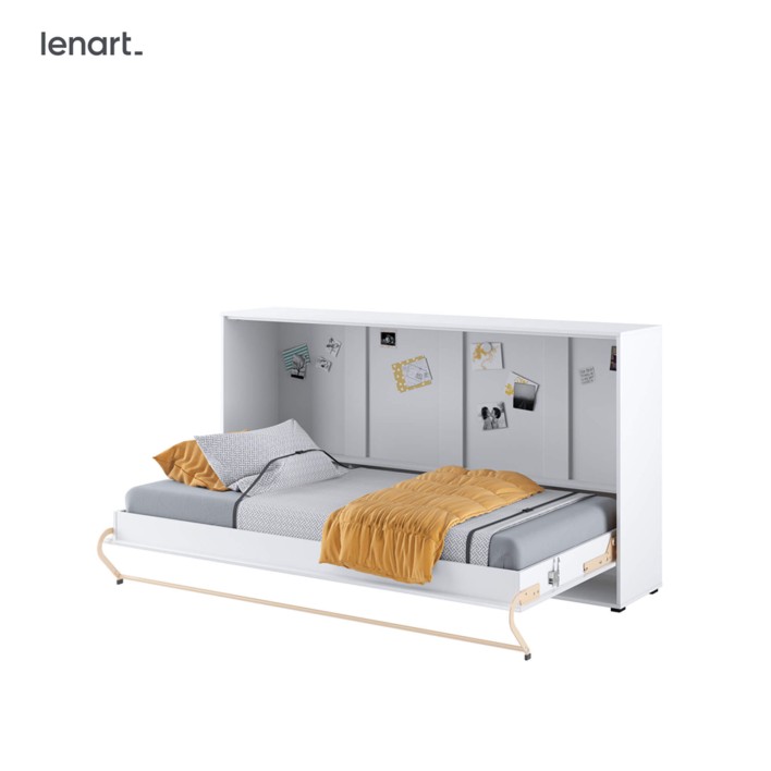 CONCEPT PRO CP-06p - półkotapczan poziomy pod materac 90x200 - biały/biały połysk