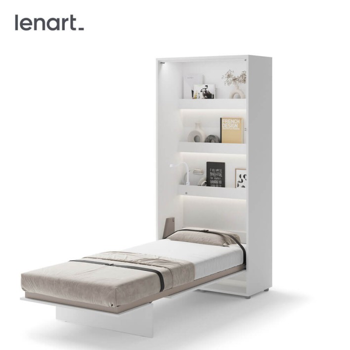 BED CONCEPT BC-03p - półkotapczan pionowy 90 - biały połysk