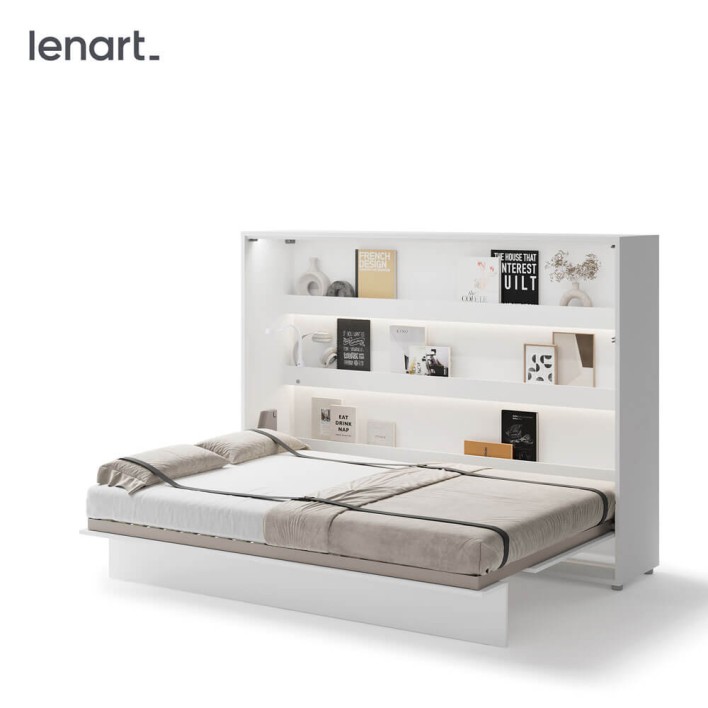 BED CONCEPT BC-04 - półkotapczan poziomy 140 - biały
