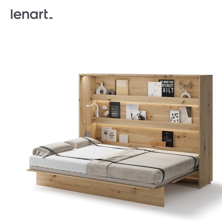 BED CONCEPT BC-04 - półkotapczan poziomy 140 - dąb artisan
