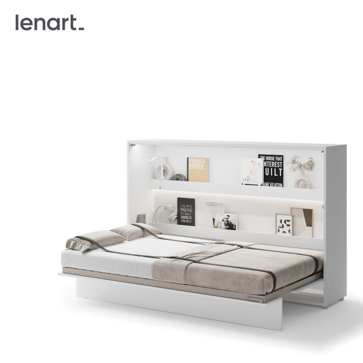 BED CONCEPT BC-05p - półkotapczan poziomy 120 - biały połysk