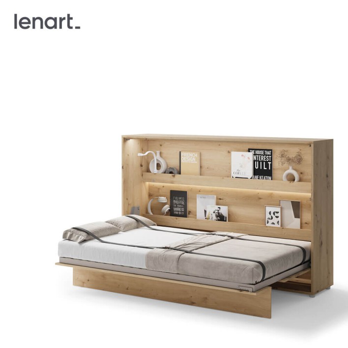 BED CONCEPT BC-05 - półkotapczan poziomy 120 - dąb artisan
