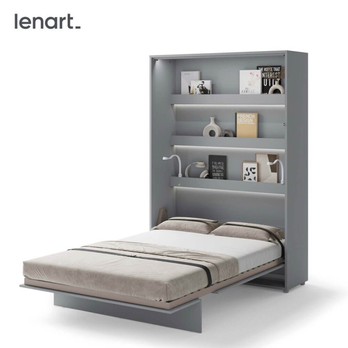 BED CONCEPT BC-01 - półkotapczan pionowy 140 - szary