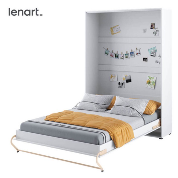 CONCEPT PRO CP-01p(v.2) - półkotapczan pionowy pod materac 140x200 - biały/biały połysk