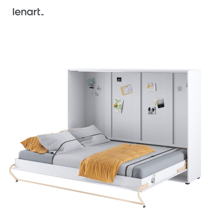 CONCEPT PRO CP-04p - półkotapczan poziomy pod materac 140x200 - biały/biały połysk