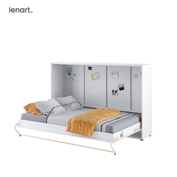 CONCEPT PRO CP-05p - półkotapczan poziomy pod materac 120x200 - biały/biały połysk