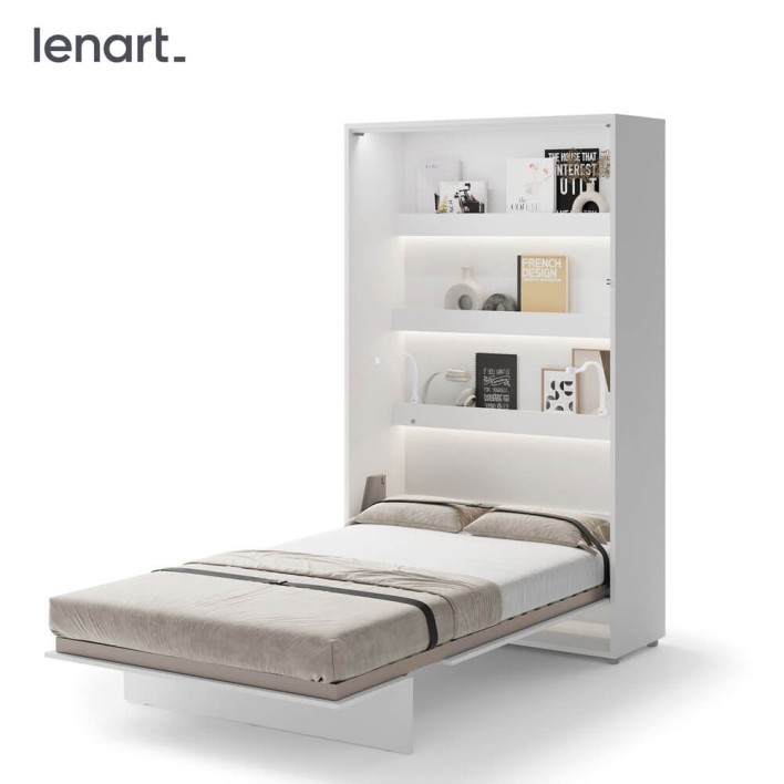 BED CONCEPT BC-02p - półkotapczan pionowy 120 - biały połysk