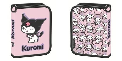 Piórnik dwuklapkowy bez wyposażenia Kuromi pink
