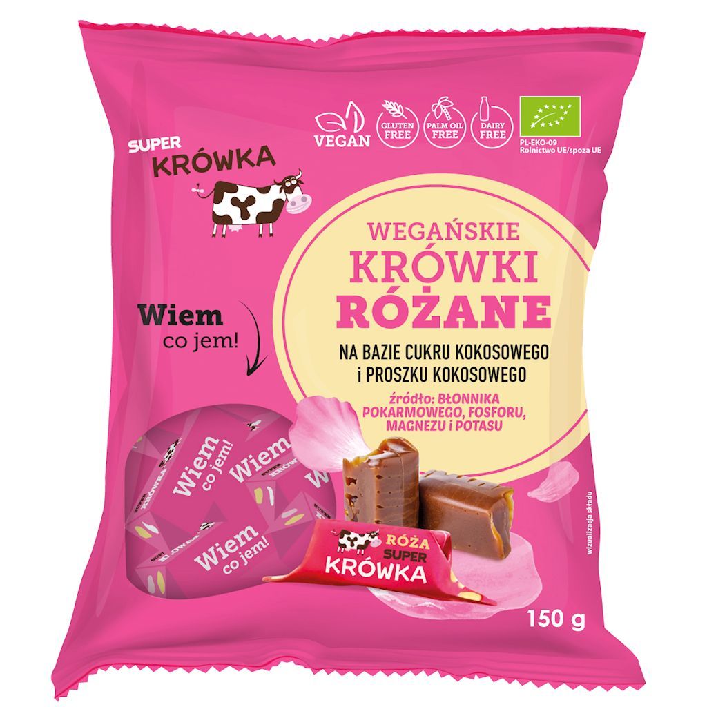 Krówki o smaku różanym bezmleczne