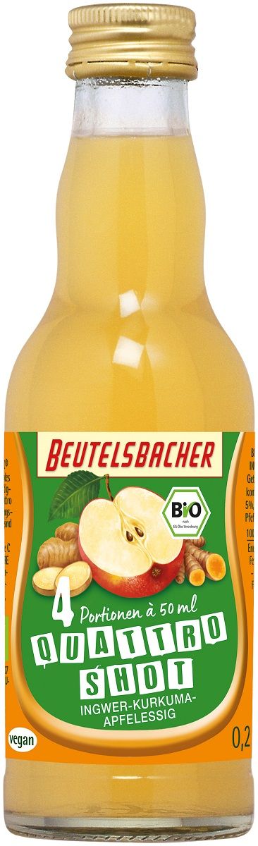 Beutelsbacher Shot na odporność jabłko - imbir - kurkuma - acerola 200 ml Bio - żywność