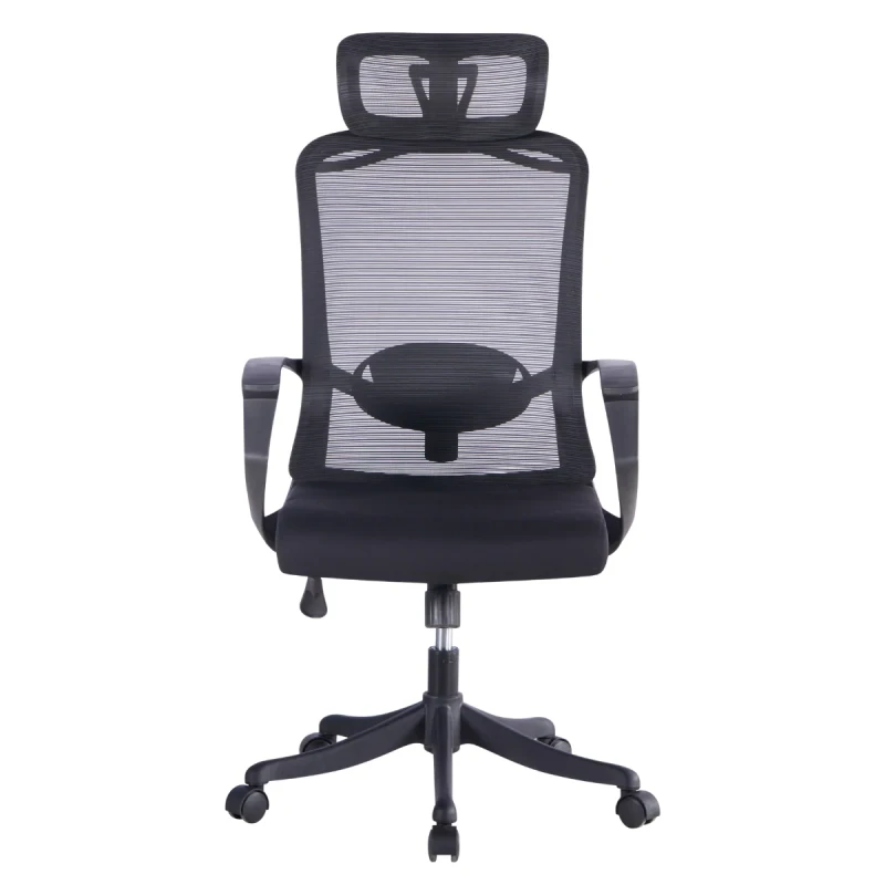 Fotel biurowy ergonomiczny z funkcją bujania siateczkowy czarny obrotowy regulowany EP - Breeze 6