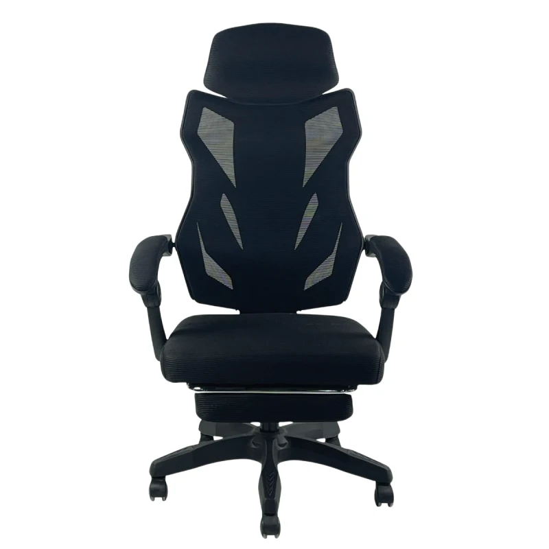 Fotel biurowy ergonomiczny czarny obrotowy z podnóżkiem wysuwanym EP - Breeze Plus 30B