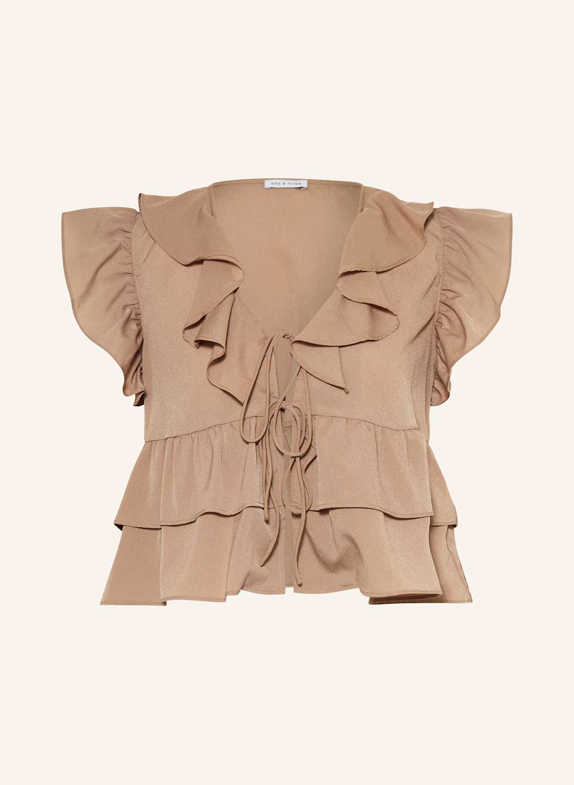 Mrs & Hugs Bluzka Z Wolantami beige