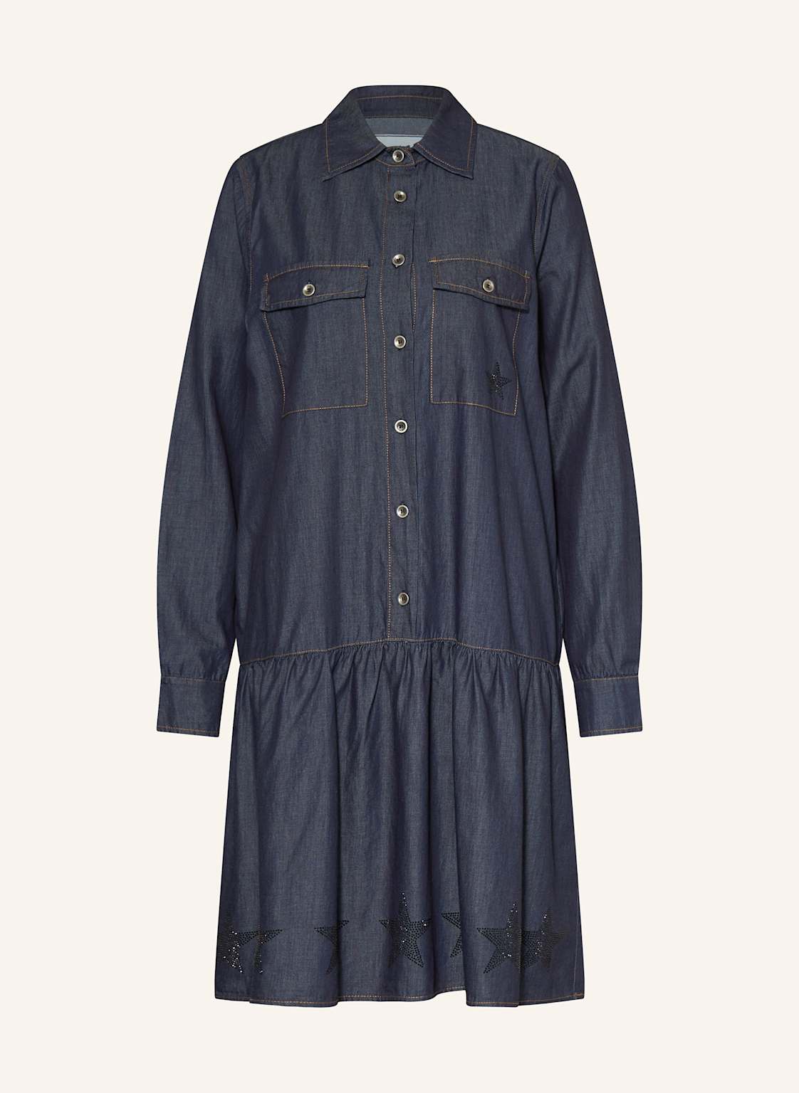 Grace Sukienka Koszulowa W Stylu Jeansowym Z Ozdobnymi Kamykami blau