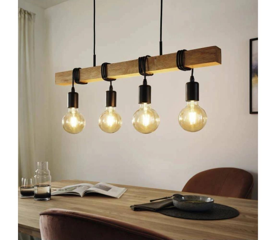 Eglo 33378 - LED Żyrandol na lince TOWNSHEND 4xE27/4W/230V 2200K beżowy/czarny