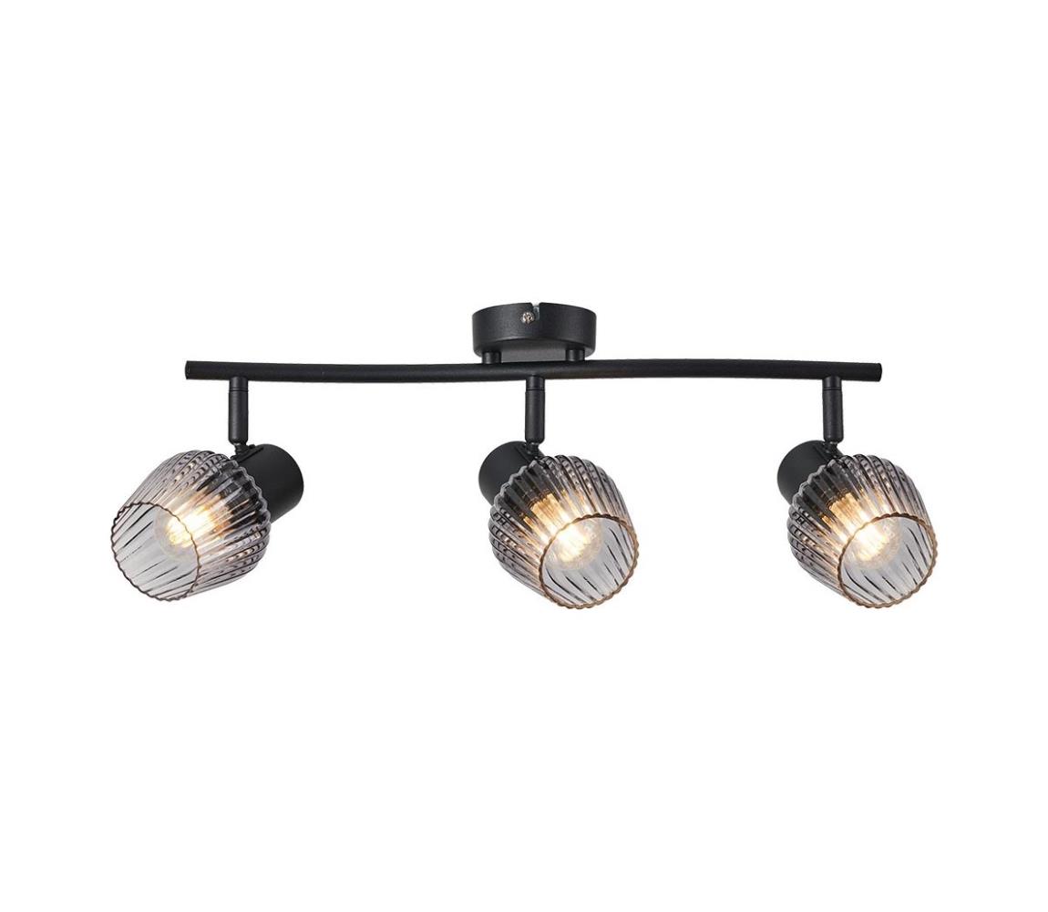 Prezent 14102 - Oświetlenie punktowe OASIS 3xE27/60W/230V czarny/dymny