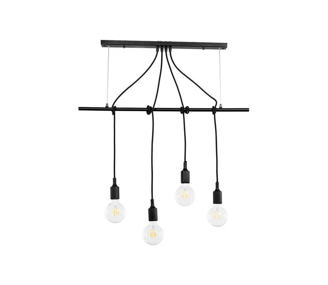 ONLI - Żyrandol na lince WIRE 4xE27/15W/230V czarny