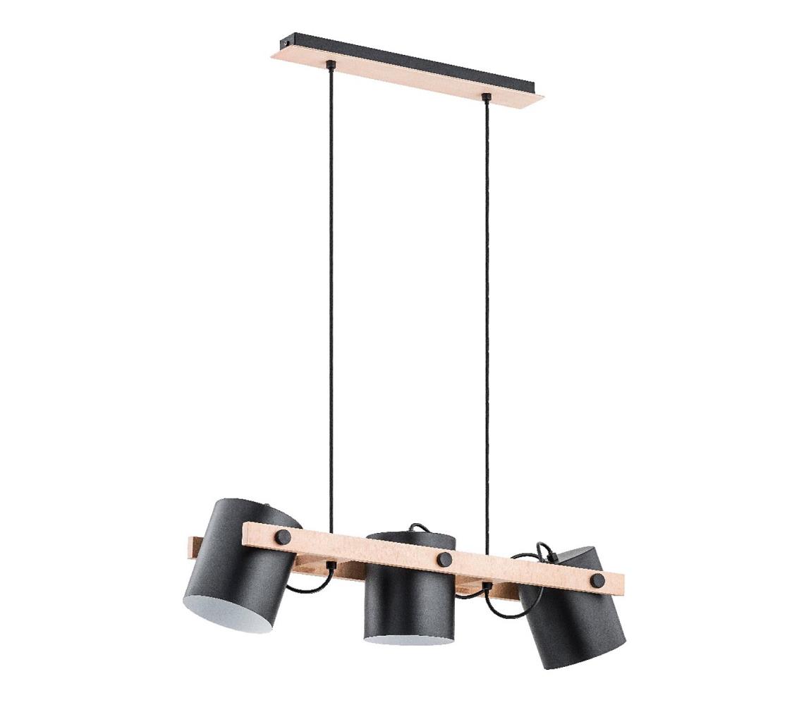 Żyrandol na lince ARI 3xE27/15W/230V czarny/beżowy