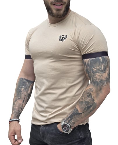 Koszulka męska beżowa z taśmą Furia