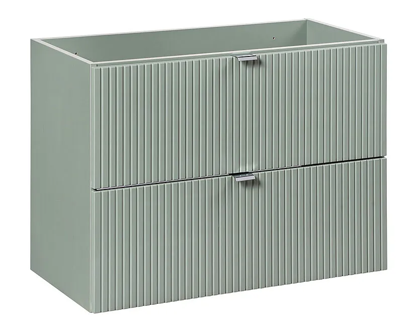 Szałwiowa szafka pod umywalkę z szufladami - Selmira 3X 80 cm