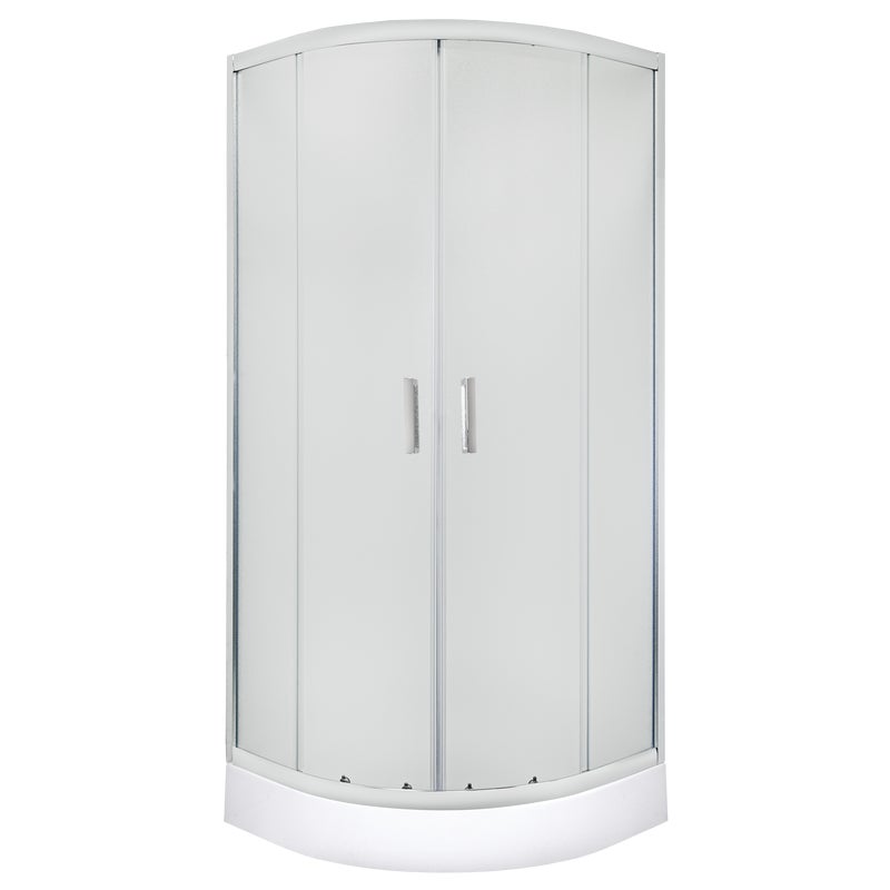 Kabina prysznicowa z brodzikiem 1/4 koła Malibu 80x80x204 cm chromowana Kerra