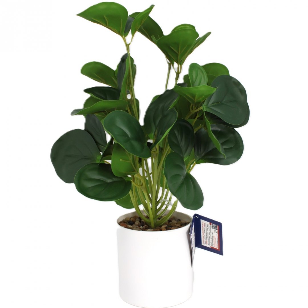 SZTUCZNA ROŚLINA FIKUS W BIAŁEJ DONICZCE -DEKORACJA WNĘTRZ