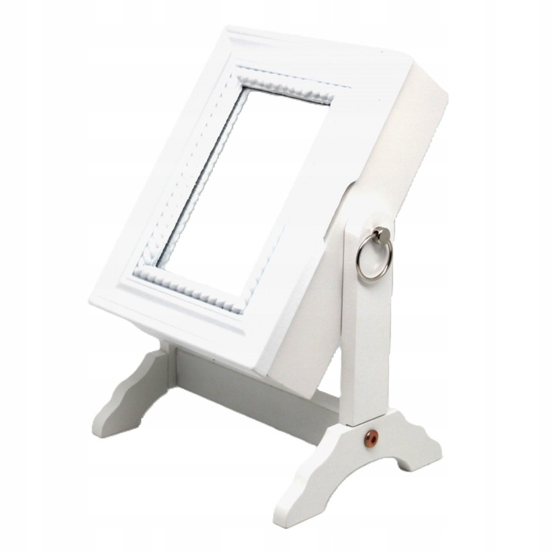 STYLOWA SZKATUŁKA NA BIŻUTERIĘ Z LUSTERKIEM KASETKA DREWNIANA BIAŁA