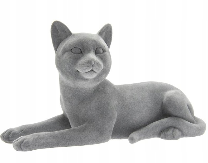 FIGURKA KOT W POZYCJI LEŻĄCEJ - ELEGANCKA DEKORACJA