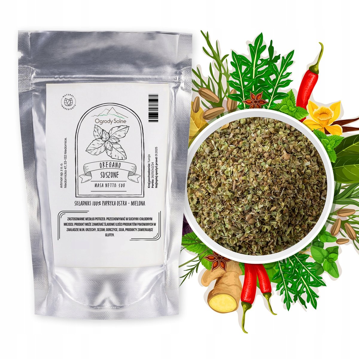 Przyprawa Oregano suszone 50 g wysokiej jakości liść aromatyczne świeże