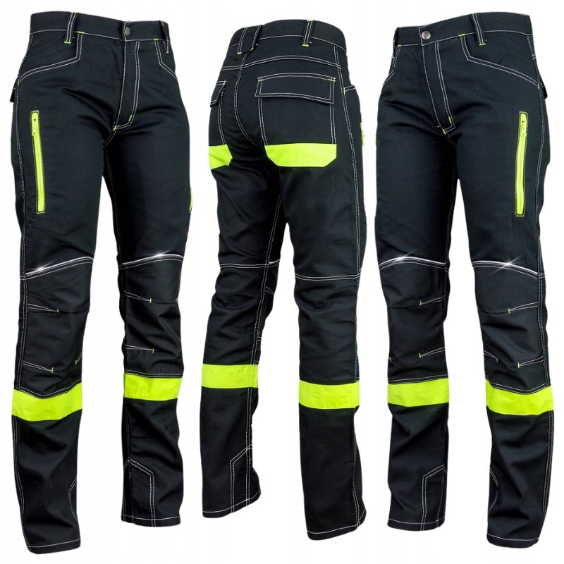 Spodnie robocze męskie Odblaskowe Ostrzegawcze BHP Wytrzymałe ochronne 62